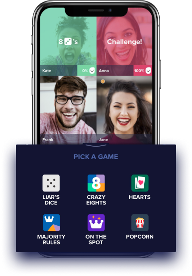 Pop.In — live group video game lobby with game picker
