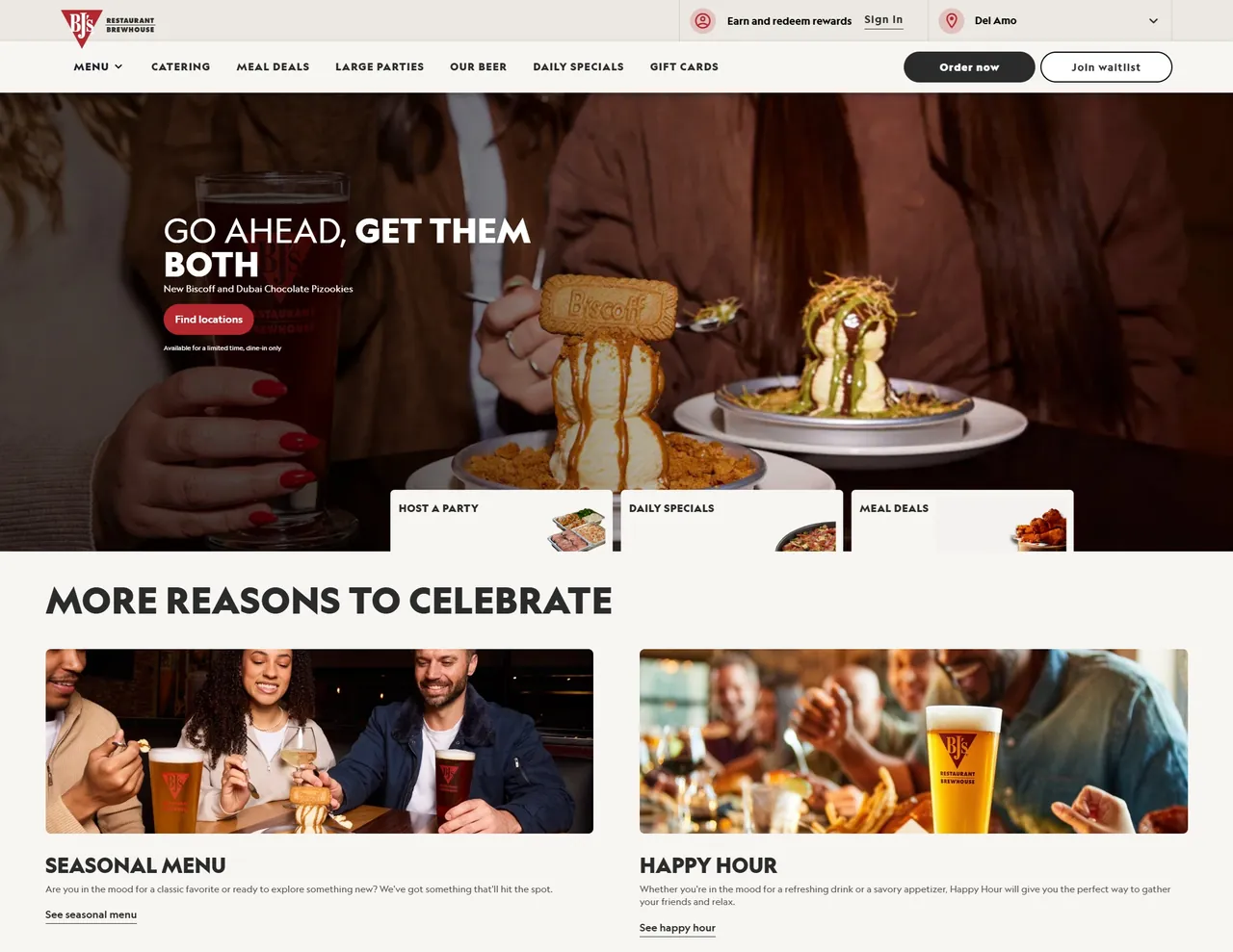 BJ's Restaurants website